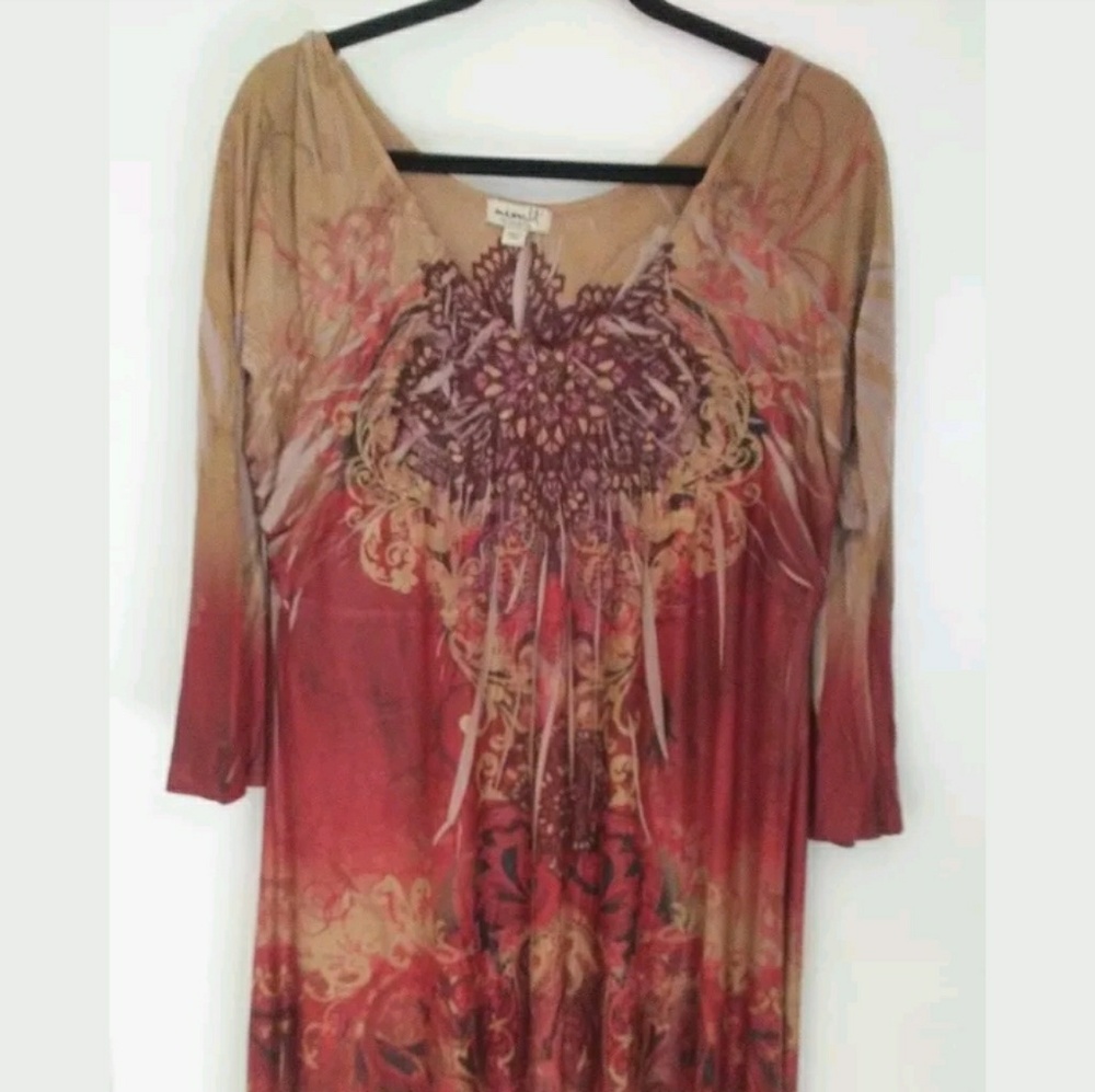Womens One World Bohemian Style sublimation dress